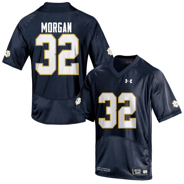 Men #32 D.J. Morgan Notre Dame Fighting Irish College Football Jerseys-Navy Blue